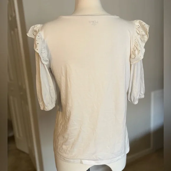 LOFT Soft Cream Blouse - Picture 2 of 3